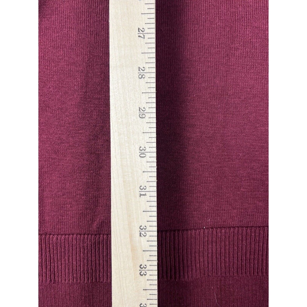 JustFab Sweater Dress Womens Small Burgundy Cold Shoulder Ribbed Bodycon Mini - Picture 9 of 13